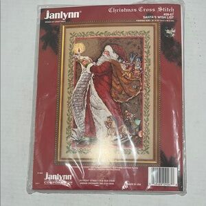 VTG 1994 Janlynn Cross Stitch Kit Sealed Santa's Wish List #09-67